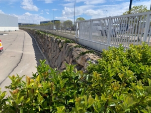 Línea de vida mural en superficie de hormigón